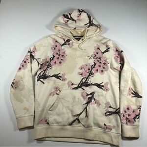 Primitive Hoodie Mens Large Cherry Blossom AOP Skateboarding Pullover Sweatshirt
